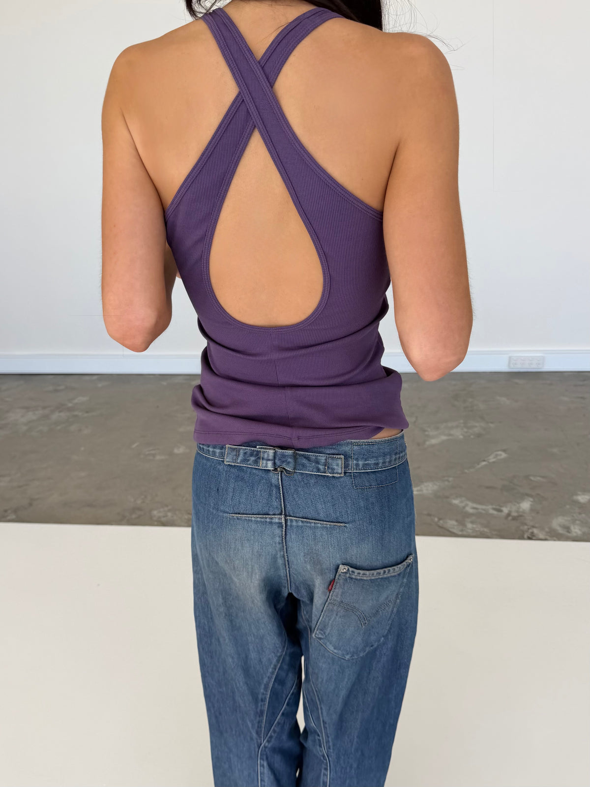 Cross Back Tank - Grape
